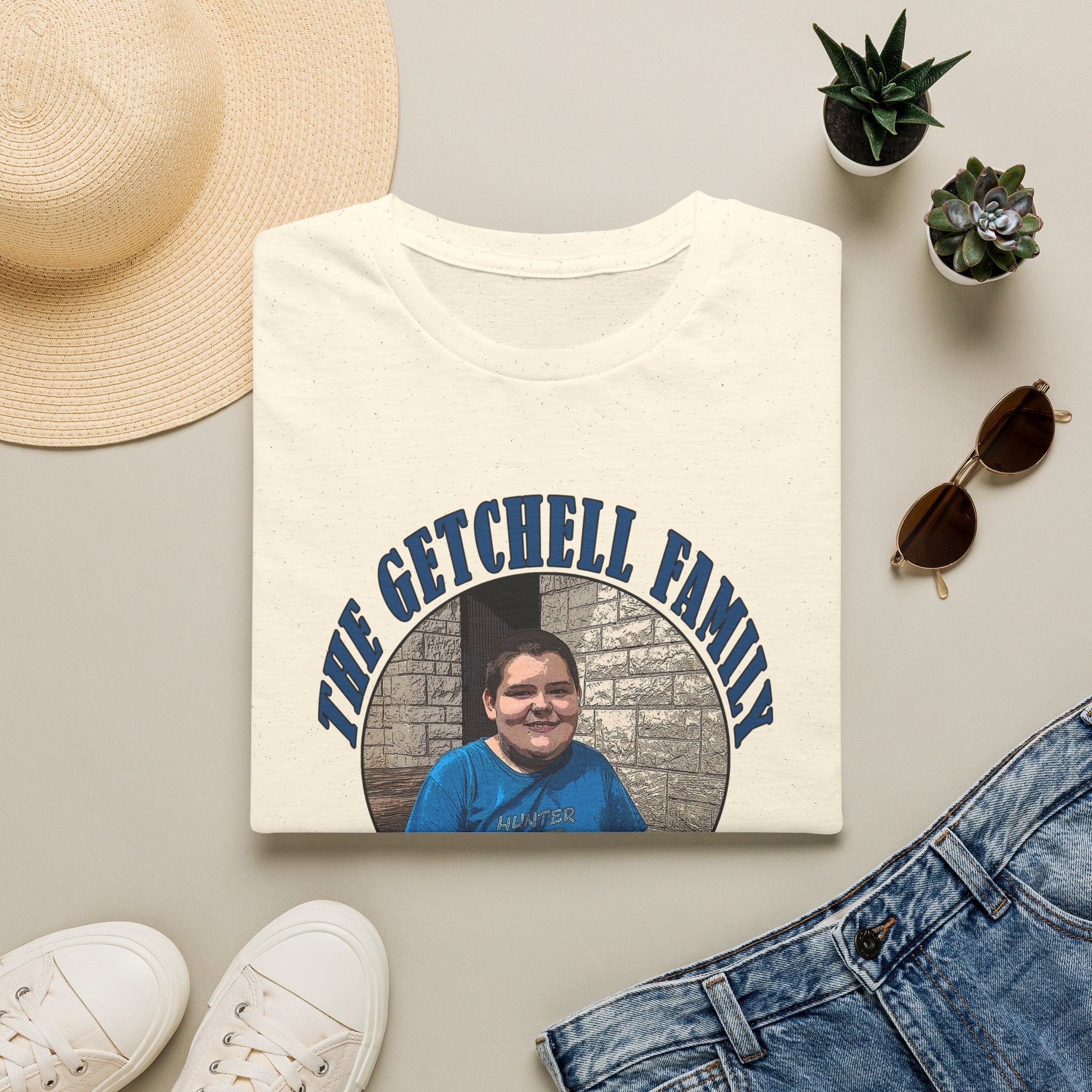 Custom Family Photo T‑Shirt — "The Getchell Family" Team Hunter Personalized Tee