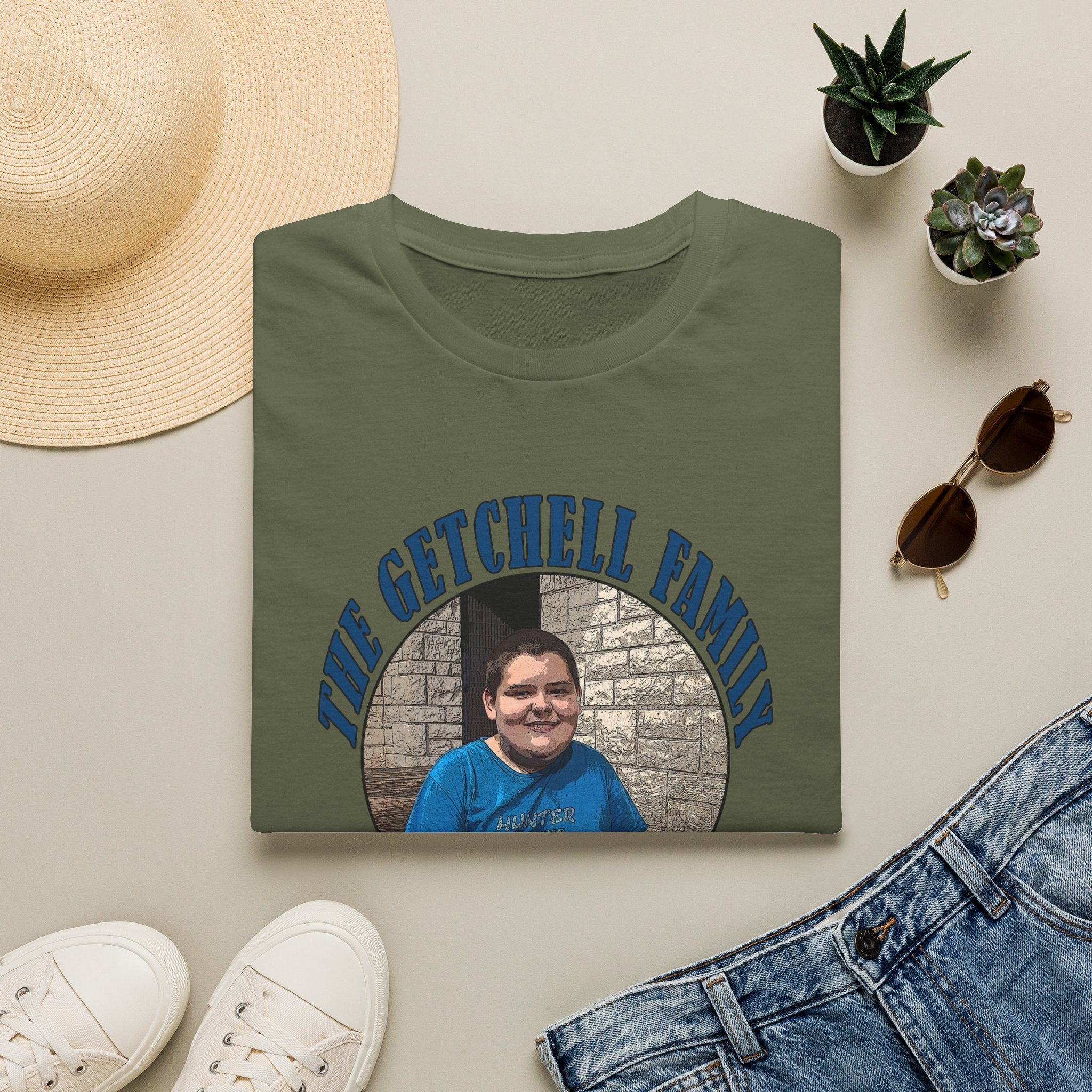 Custom Family Photo T‑Shirt — "The Getchell Family" Team Hunter Personalized Tee