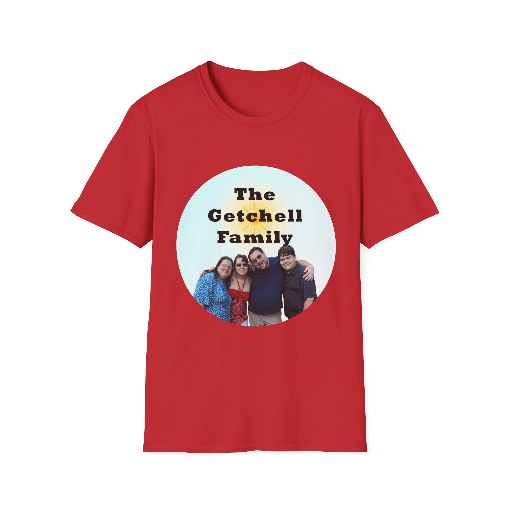 Family Name Photo T-Shirt — Personalized "The Getchell Family" Tee