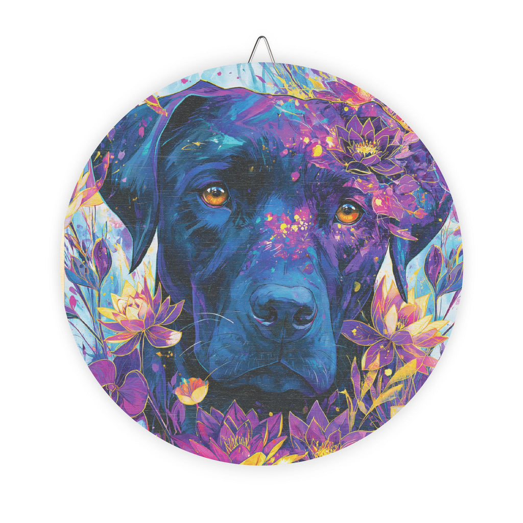 Round Floral Jackie Wood Sign
