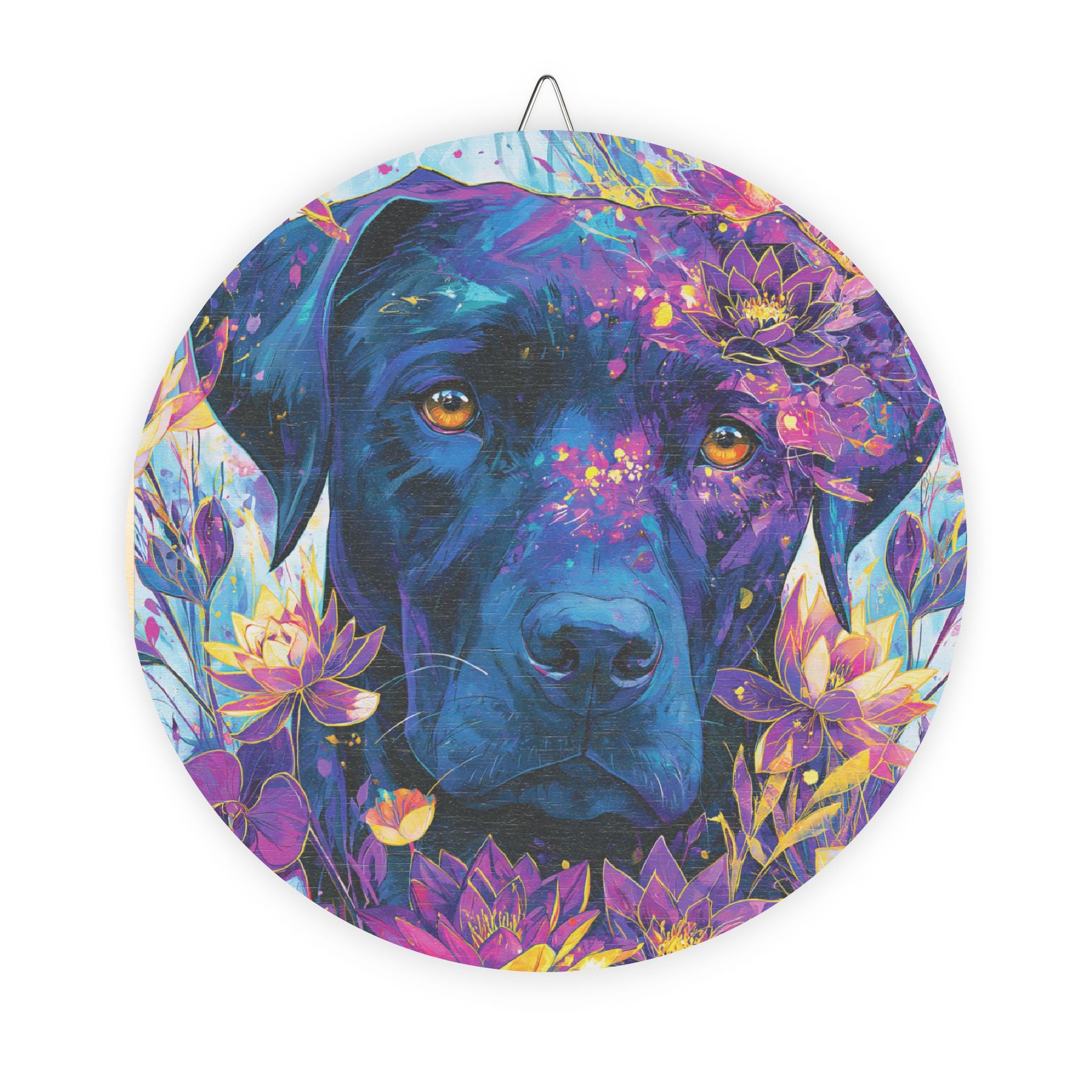 Round Floral Jackie Wood Sign