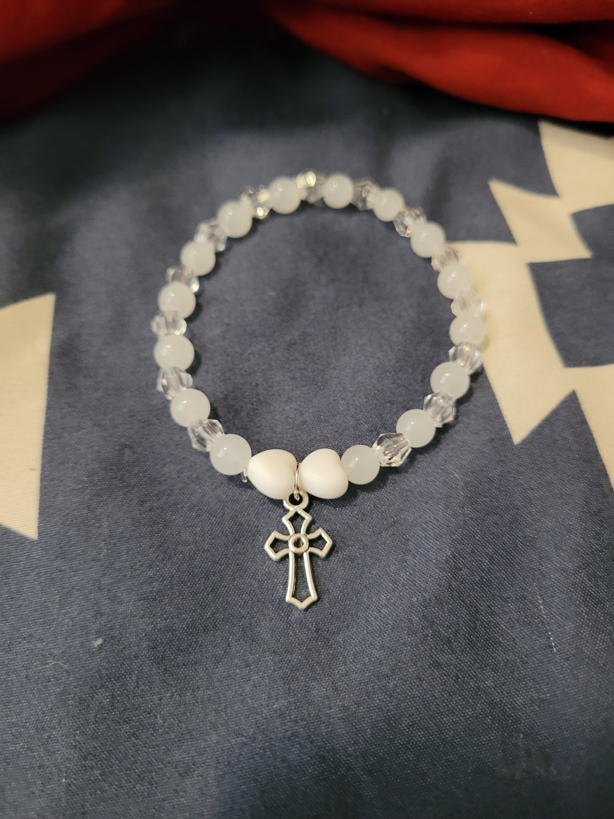 Cross Charm Beaded Bracelet