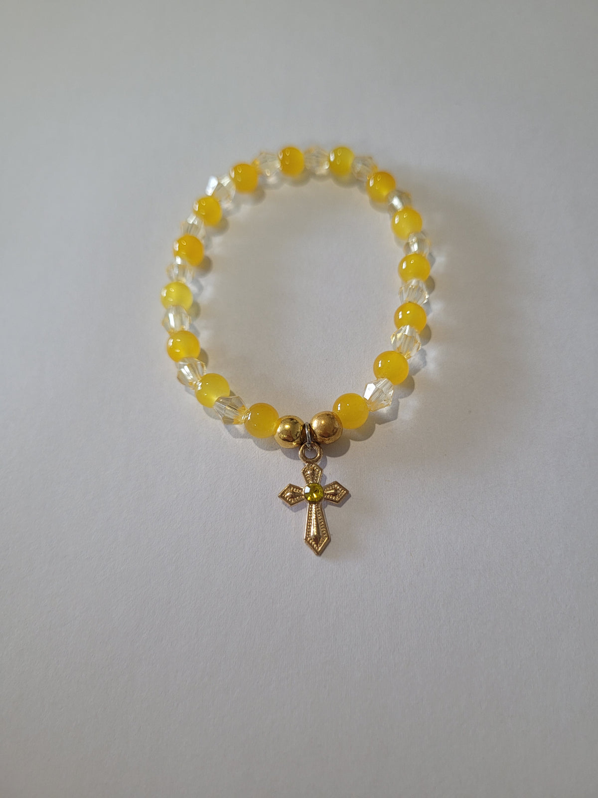 Cross Charm Beaded Bracelet