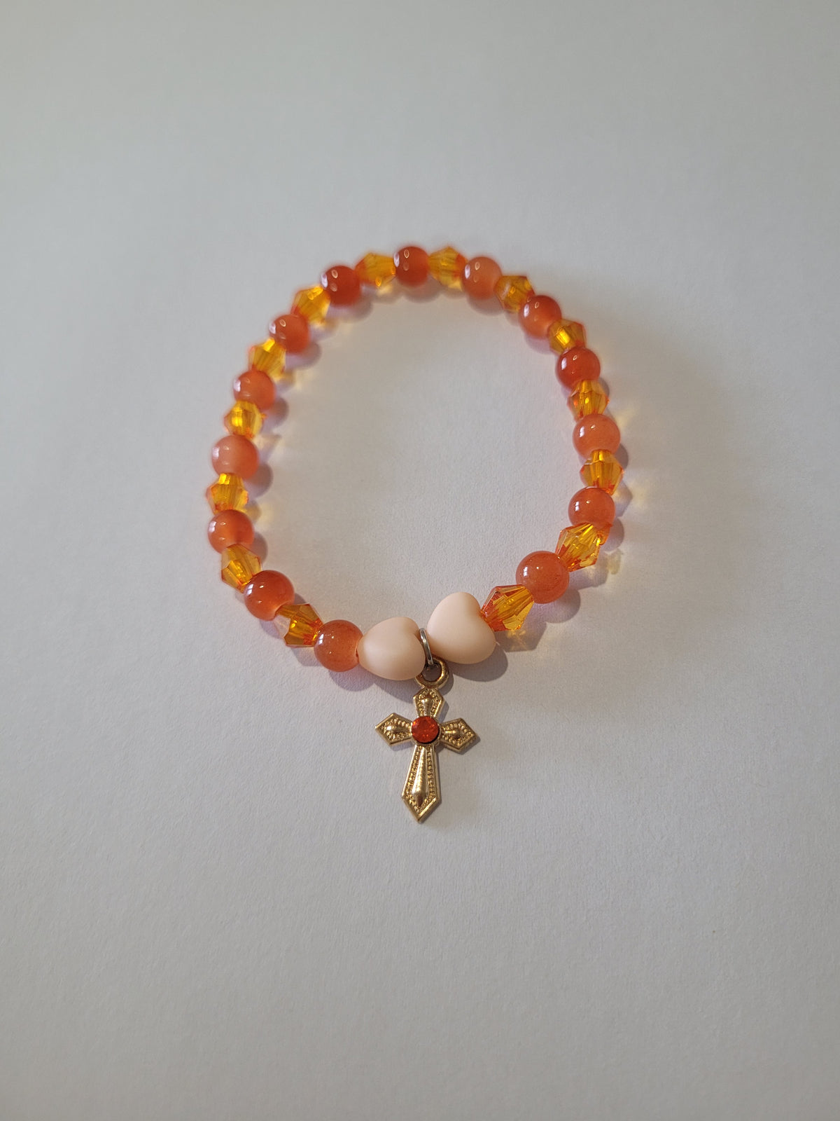 Cross Charm Beaded Bracelet