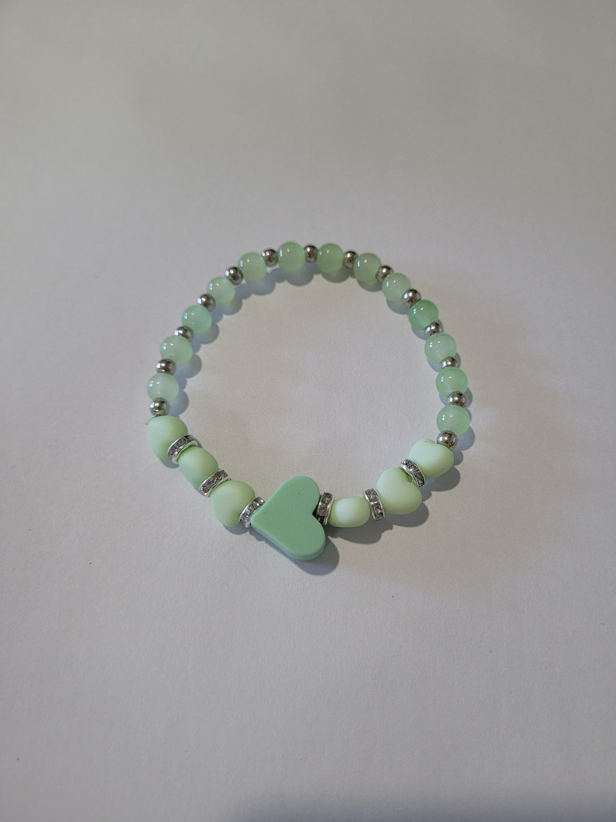 Silicone Heart Beaded Bracelet