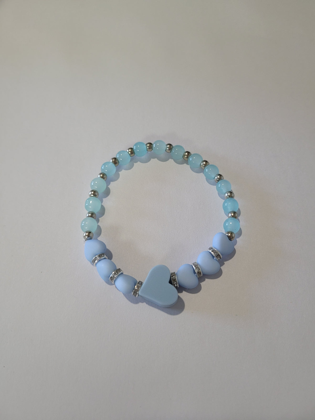 Silicone Heart Beaded Bracelet
