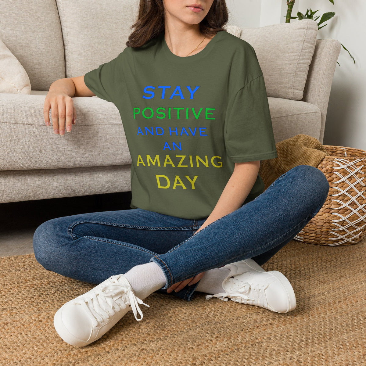 Positive Message T-Shirt — “Stay Positive and Have an Amazing Day” Motivational Tee