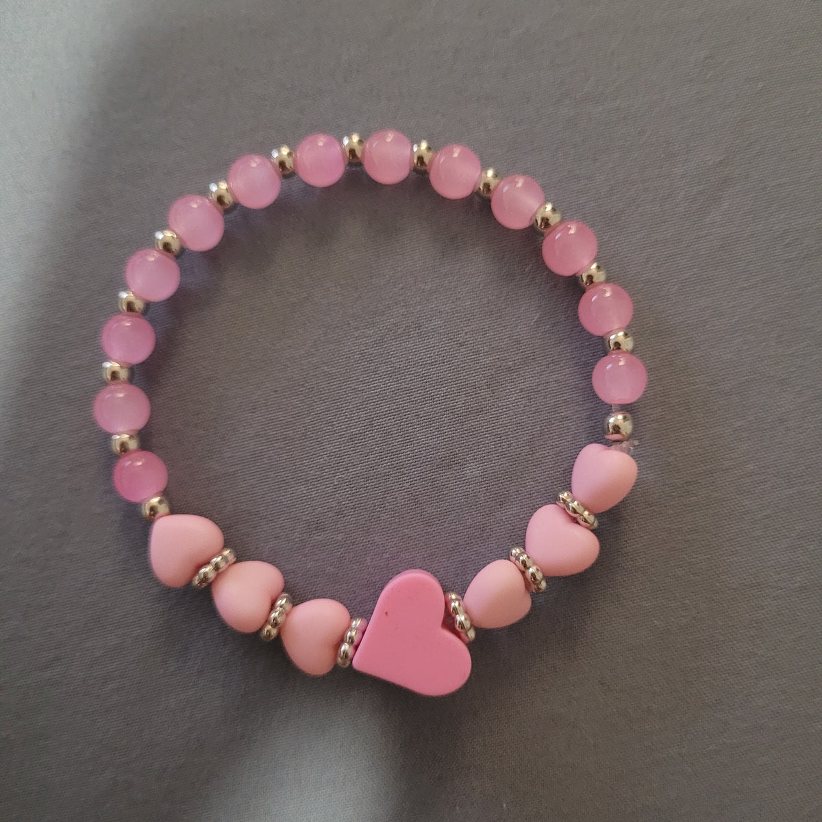 Silicone Heart Beaded Bracelet